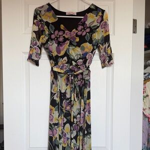 Harlow and rose Multicolor Floral Midi Dress size S